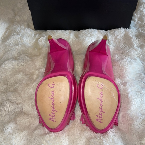 Pink Alejandra G. Spiked Bow Jelly Platforms - Picture 5 of 5